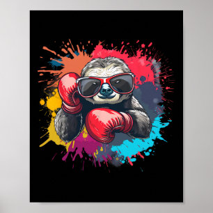 Boxar Seng med boxningshandskor Kickboxning Rolig Poster