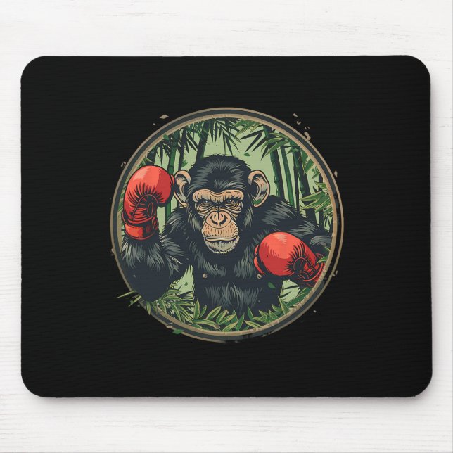 Boxarapa Monkey Med Boxningshandskor Kickboxning R Musmatta (Framsidan)