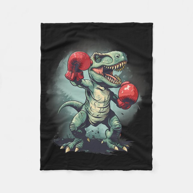 Boxare Dinosaurie Boxning Dino Kickboxning T-rex B Fleecefilt (Framsidan)