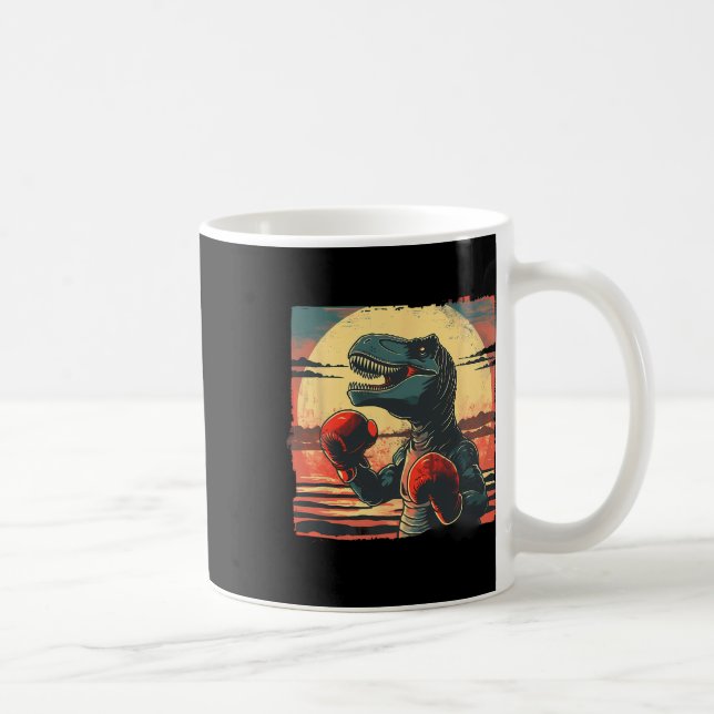Boxare Dinosaurie Boxning Dino Kickboxning T-rex B Kaffemugg (Höger)