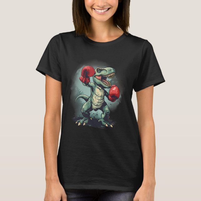 Boxare Dinosaurie Boxning Dino Kickboxning T-rex B T Shirt (Framsida)