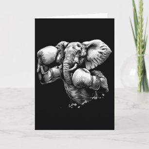 Boxare Elefant Med Boxningshandskor Kickboxning Ro Kort