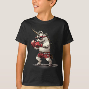Boxare Enhörning Med Boxningshandskor Kickboxning  T Shirt
