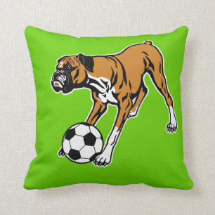 boxare-hund med fotboll kudde