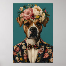 Boxare i kostymaffisch, boxarporträtt, boxareolja poster