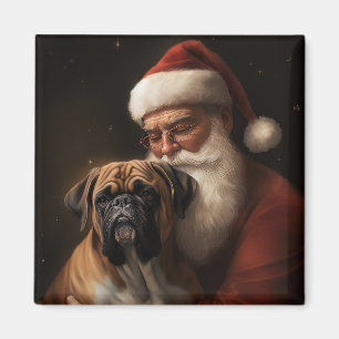 Boxare med tomte Julfirande julen Magnet