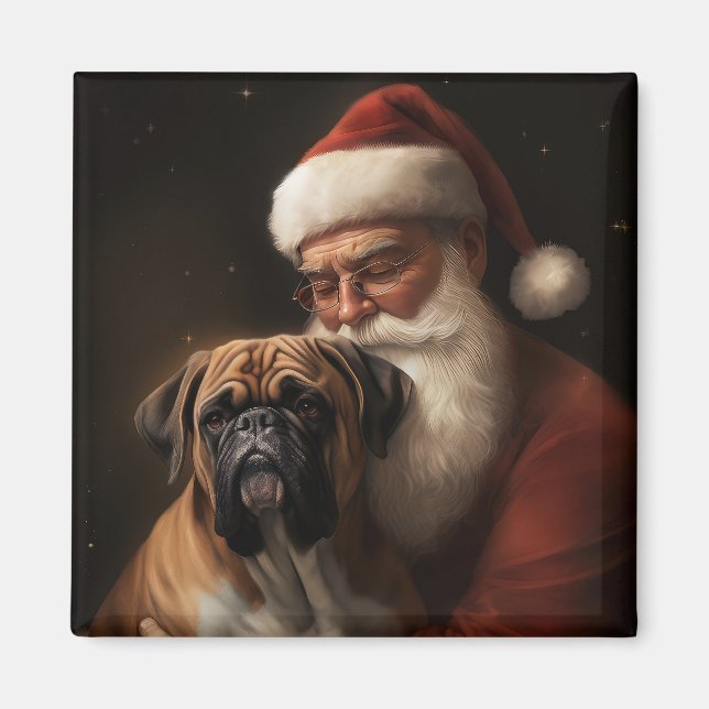 Boxare med tomte Julfirande julen Magnet (Framsidan)
