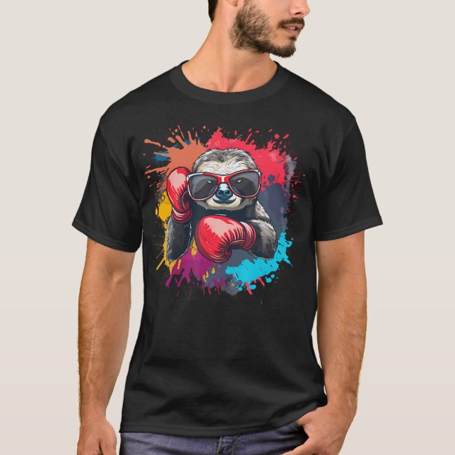 Boxare Seng med boxningshandskor Kickboxning Rolig T Shirt (Framsida)