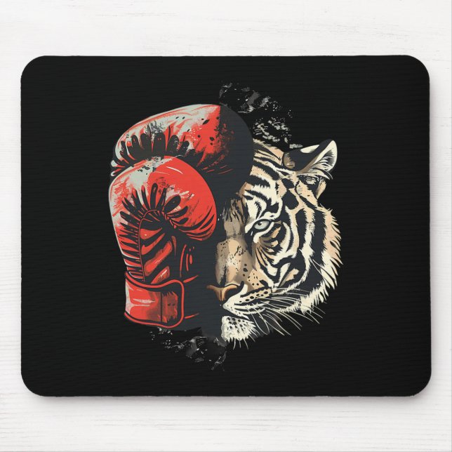 Boxare Tiger med boxningshandskor Kickboxning Roli Musmatta (Framsidan)