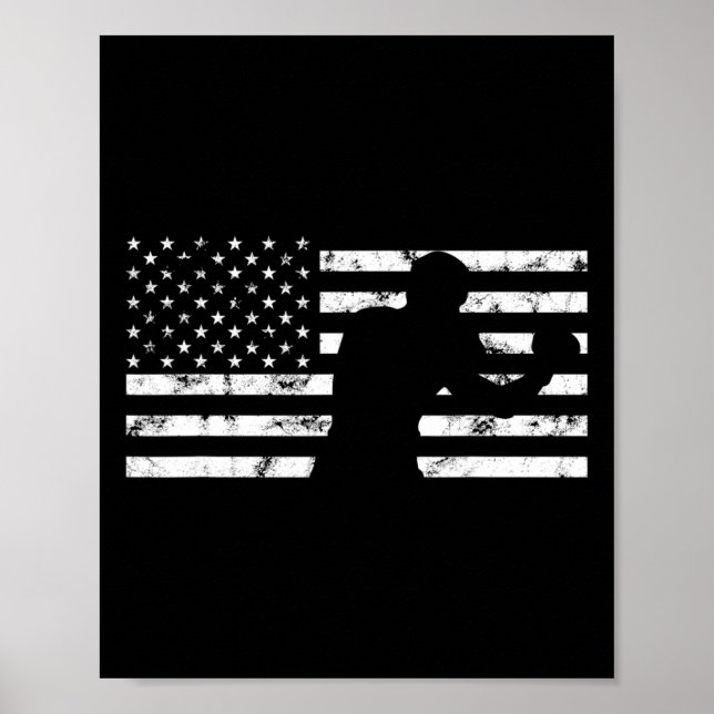 Boxare Usa Flagga Boxningshandske Fighter Fight Ki Poster (Framsidan)