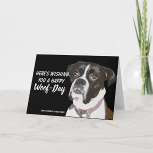 BoxareFödelsedagskorthundar - lycklig Woof-Dag Kort