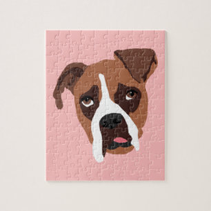 Boxarehund 8" x 10" pussel med gåvan boxas