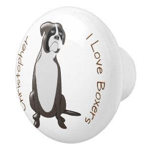 Boxarehund design knopp