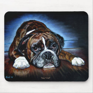 Boxarehund Mousemat, tröttad hund Musmatta
