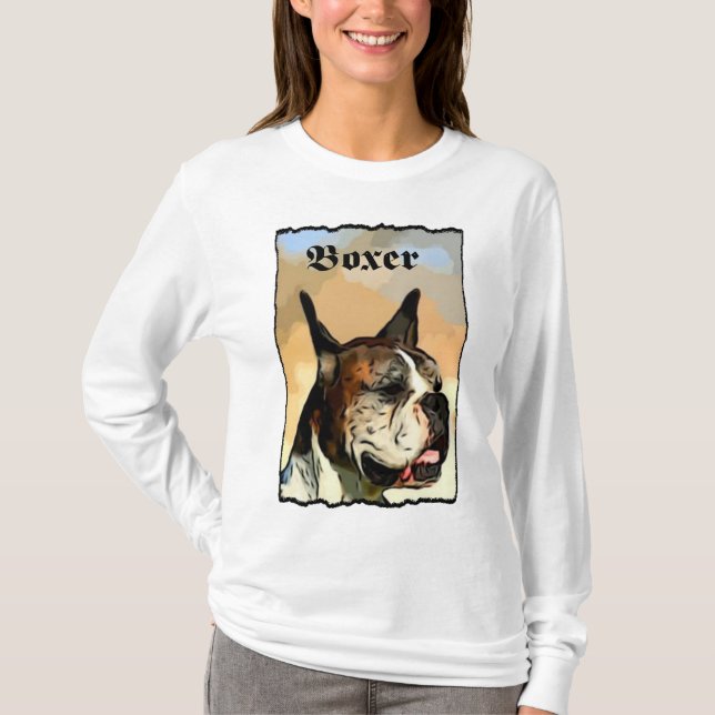 Boxarehundkvinna skjorta t-shirt (Framsida)