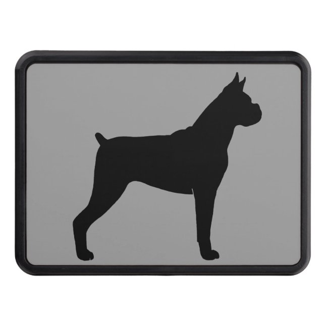 BoxarehundSilhouette (det kantjusterade öron) Skydd För Dragkrok (Framsidan)