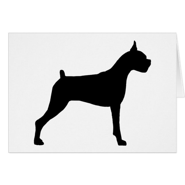 BoxarehundSilhouette Hälsningskort (Framsidan Horizontal)