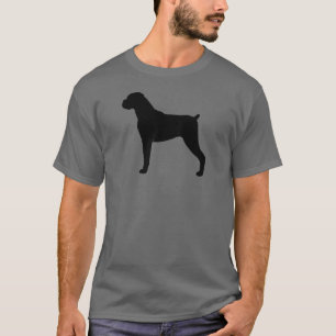BoxarehundSilhouette med naturligt diskettöron T-shirt