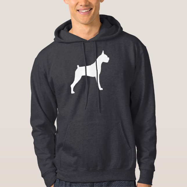 BoxarehundSilhouette (vit) Sweatshirt (Framsida)