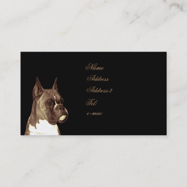 Boxarehundvisitkort Visitkort (Framsida)