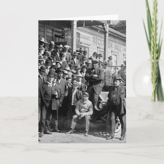 Boxarejack Johnson och tränare, tidiga 1900s Kort (Framsida)