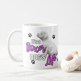 Boxarevalpar - vitboxarehund kaffemugg