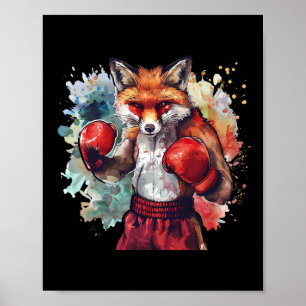 Boxarrev med boxningshandskor kickboxning Rollig B Poster