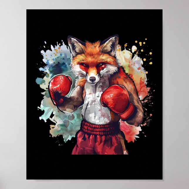 Boxarrev med boxningshandskor kickboxning Rollig B Poster (Framsidan)