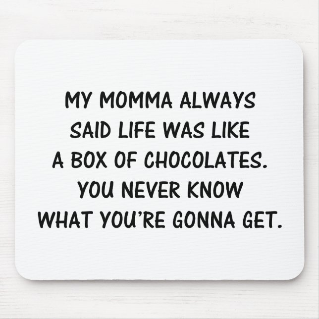 Boxas av choklader musmatta (Framsidan)