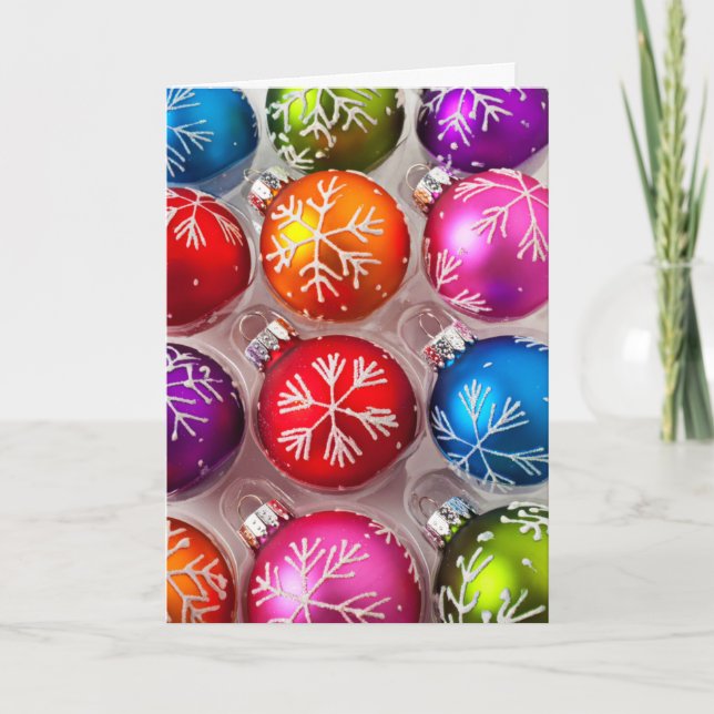Boxas av Snowflakejulprydnadar Helgkort (Framsida)