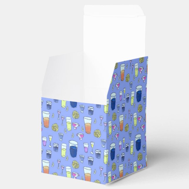 Boxas den blandade drinkfavören för blått presentaskar (Öppnad)