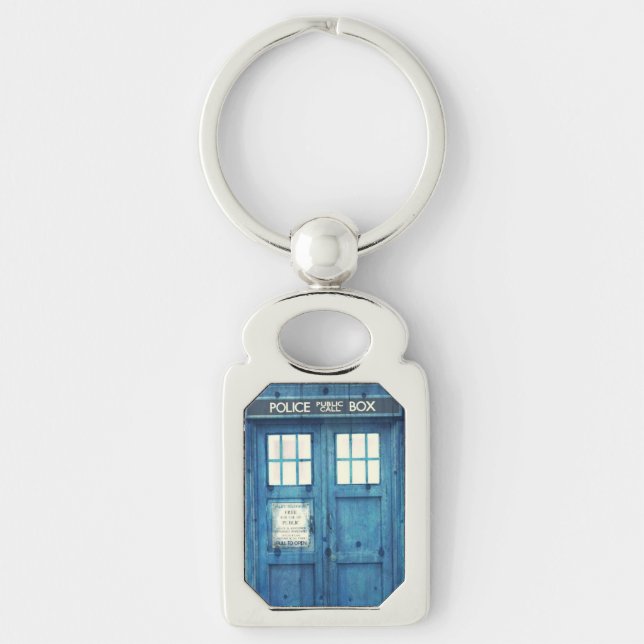 Boxas den offentliga appellen för rektangulärt silverfärgad nyckelring (Framsidan)