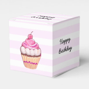 Boxas den rosa körsbärsröda muffinen för gratt presentaskar