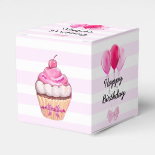 Boxas den rosa körsbärsröda muffinen för gratt presentaskar