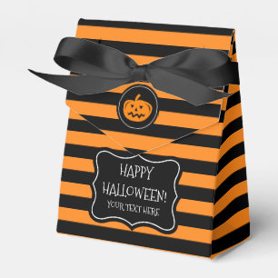 Boxas den svart och orange halloween festfavören presentaskar