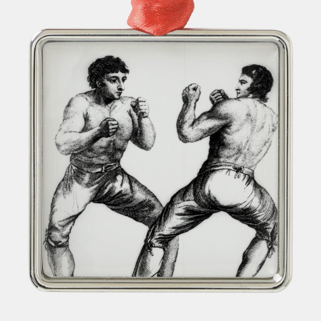Boxas matchen julgransprydnad metall (Framsidan)