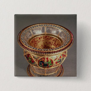Boxas med plique-a-jour och cloisonnen knapp