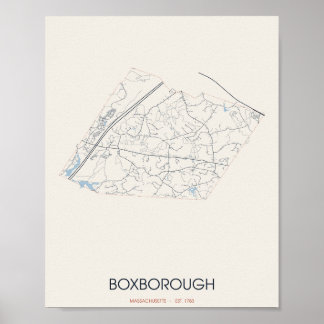 Boxborough Massachusetts Gatukarta Affisch