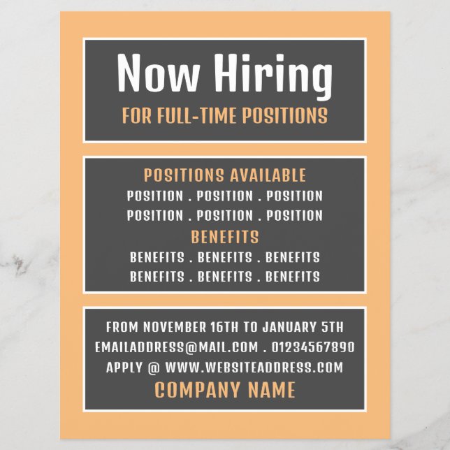 Boxed Text, Reklamation för lediga tjänster Reklamblad (Framsidan)