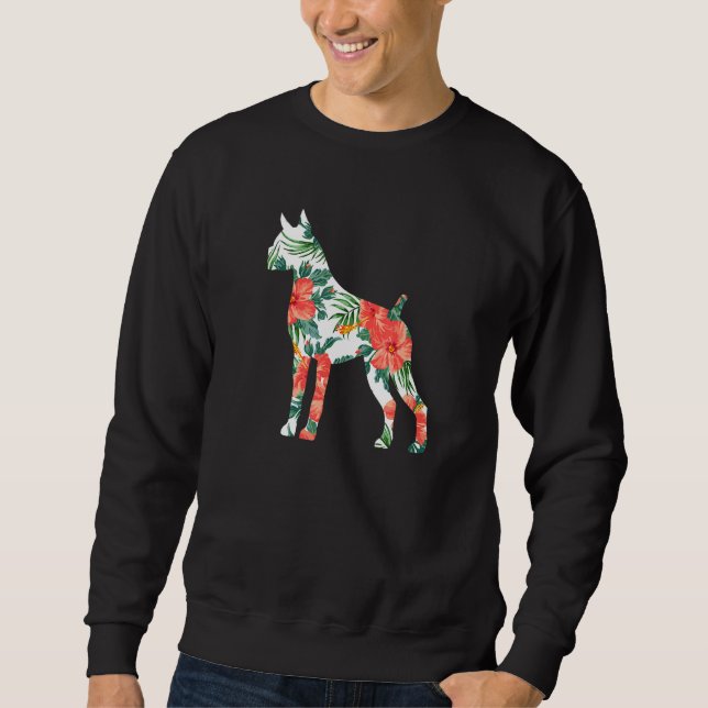 Boxer Aloha Hawaiian Hund Lång Ärmad Tröja (Framsida)