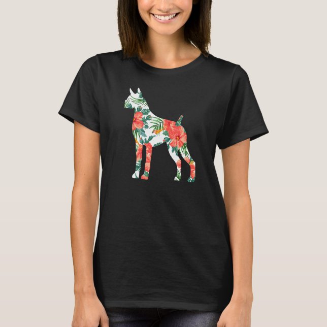 Boxer Aloha Hawaiiansk Hund T Shirt (Framsida)