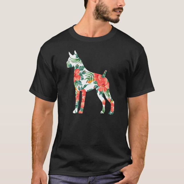 Boxer Aloha Hawaiiansk Hund T Shirt (Framsida)