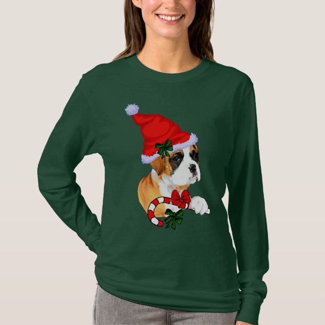 Boxer Älskare jul Merry T Shirt (Framsida)