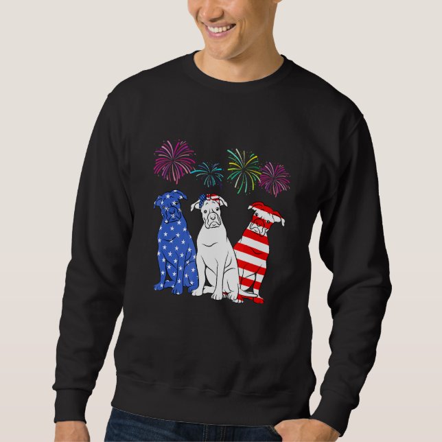 Boxer American Flagga A Lång Ärmad Tröja (Framsida)