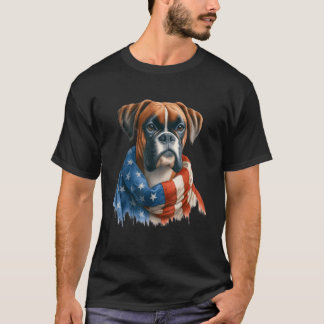 Boxer American Flagga Patriotic Boxer Hund älskare T Shirt