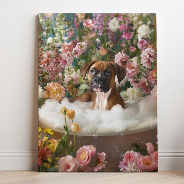 Boxer Art | Boxer Art Badrum Canvastryck (Boxer Dog Art)
