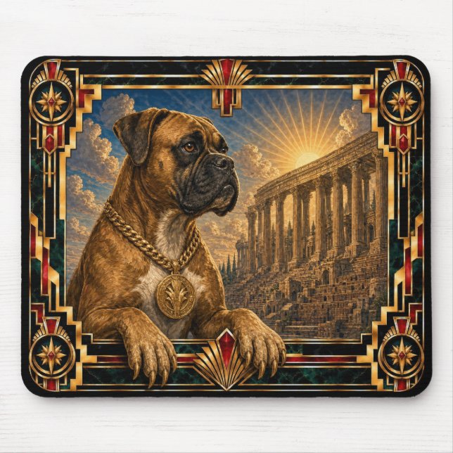 Boxer, Art Deco Hund Musmatta (Framsidan)