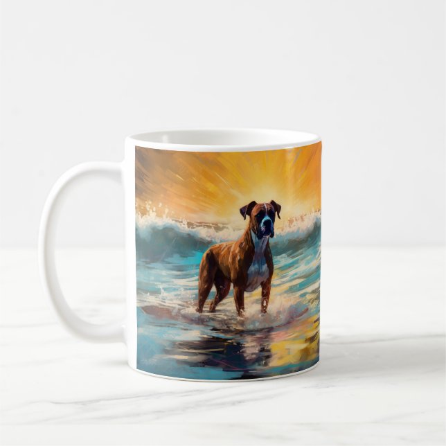 Boxer Beach Surfing Skulptur är inte korrekt, "Pai Kaffemugg (Vänster)