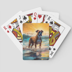 Boxer Beach Surfing Skulptur Casinokort