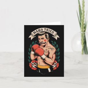 Boxer Boxing American Traditional Tattoo Art Flash Kort